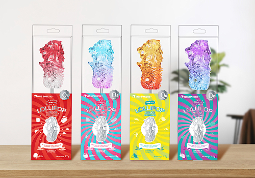 French Design Awards - 3D Flash Merlion Lollipop with a transparent box packaging