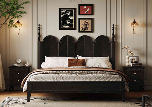 French Design Awards Winner - SMC-120 Talia Solid wood bed by Foshan Chengmu Furniture Co., Ltd.