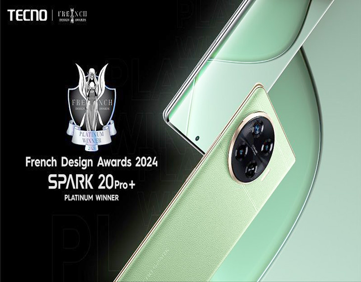 The TECNO SPARK 20 Pro+ has won the prestigious French Design Awards in 2024!